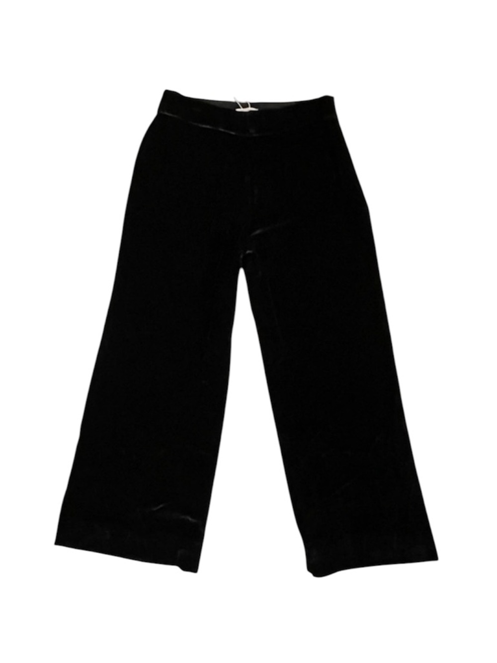 Rebecca Taylor Black Velvet Pants Women’s 12 Wide Leg Capri Cropped High Waist